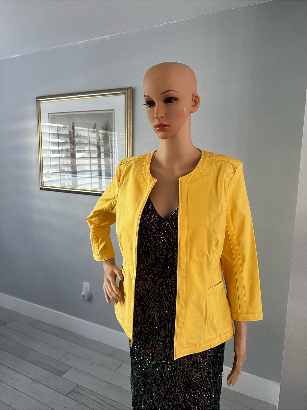 Bright Yellow Open-Front Women's Blazer